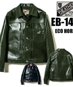 Y'2 LEATHER 皮夹克 EB-140 ECO HORSE 1st Type JACKET 环保马皮 马皮 皮夹克 马革 真皮 外套 美式休闲 机车风 男士 BLACK OLIVE 黑色 橄榄绿 经典款 日本制造 2025awyo