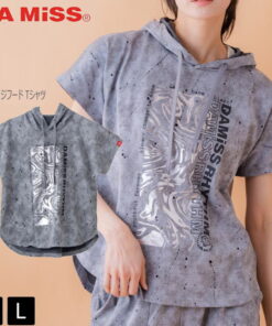 DAMiSS 健身服 DAMiSS 破洞连帽T恤 上衣 1534-1461 M L 灰色 普拉提服 健美操 舞蹈 力量训练 轻便 时尚 休闲 女装 运动服 弹性 面料质地扎实