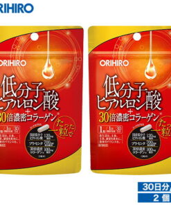 每盒1,500日元 Orihiro 低分子透明质酸+30倍浓缩胶原蛋白 30粒 2盒 orihiro 胶原蛋白 保健品 透明质酸 胎盘素 低分子透明质酸